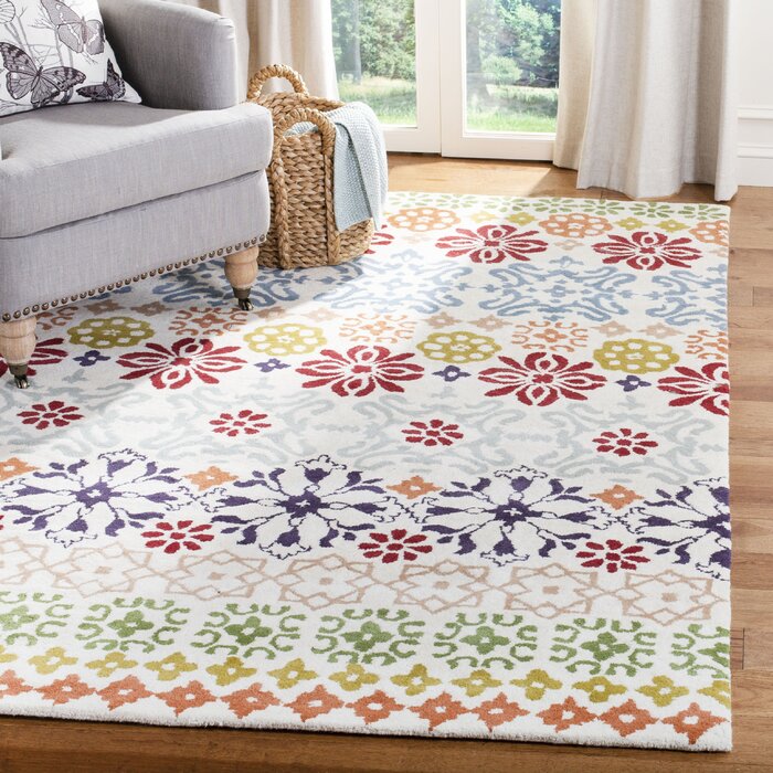 Bungalow Rose Kouerga Handmade Wool Beige Rug & Reviews | Wayfair